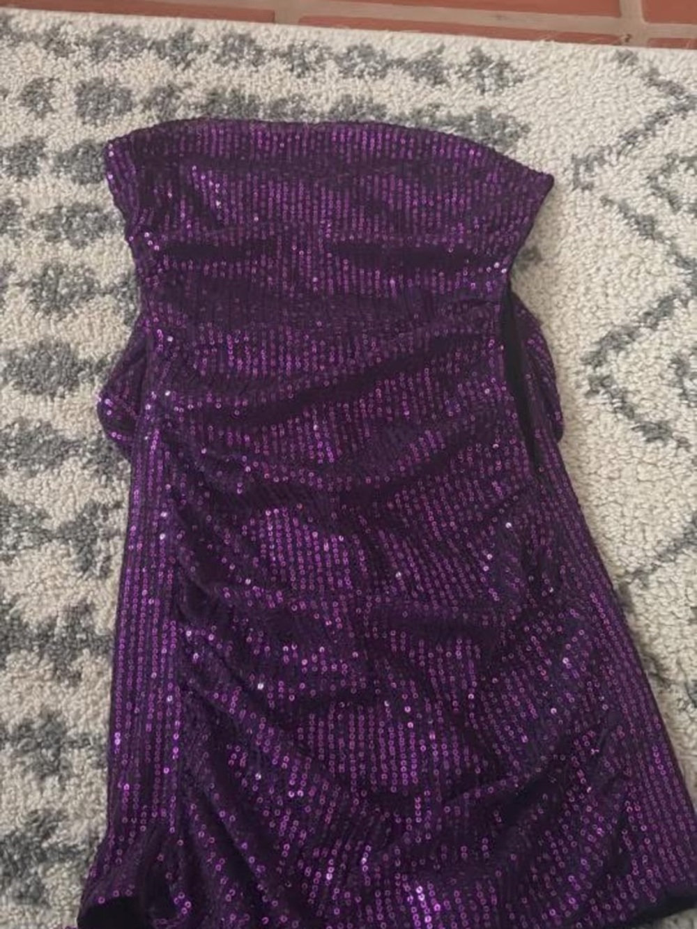 Lucy in the Sky Purple Sequin Strapless Mini Dress